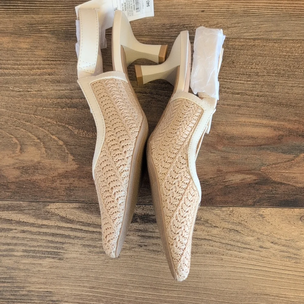 A New Day Raffia Milan Slingback Heels 6.5              M179 - Picture 4 of 7